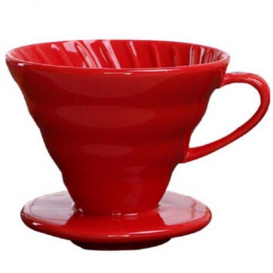 V60 02 Seramik Dripper Kahve Demleme Kırmızı