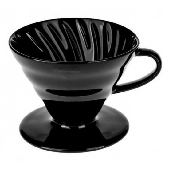 V60 02 Seramik Dripper Kahve Demleme Siyah