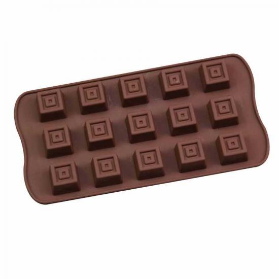 Kare Desen Silikon Çikolata Kalıbı