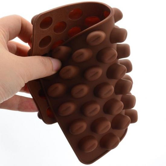 Kahve Çekirdek Desen Silikon Çikolata Kalıbı