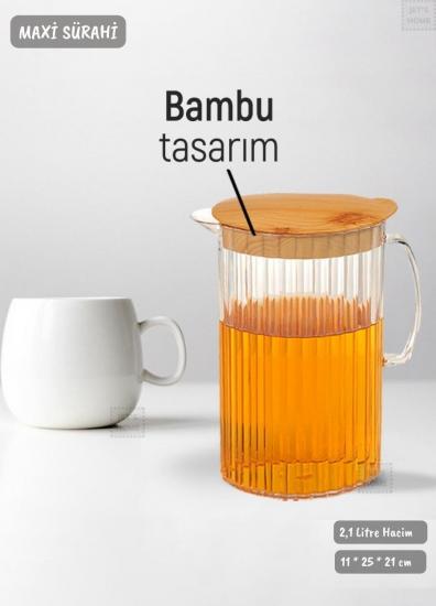 Bambu Renk Sürahi Plastik BPA FREE
